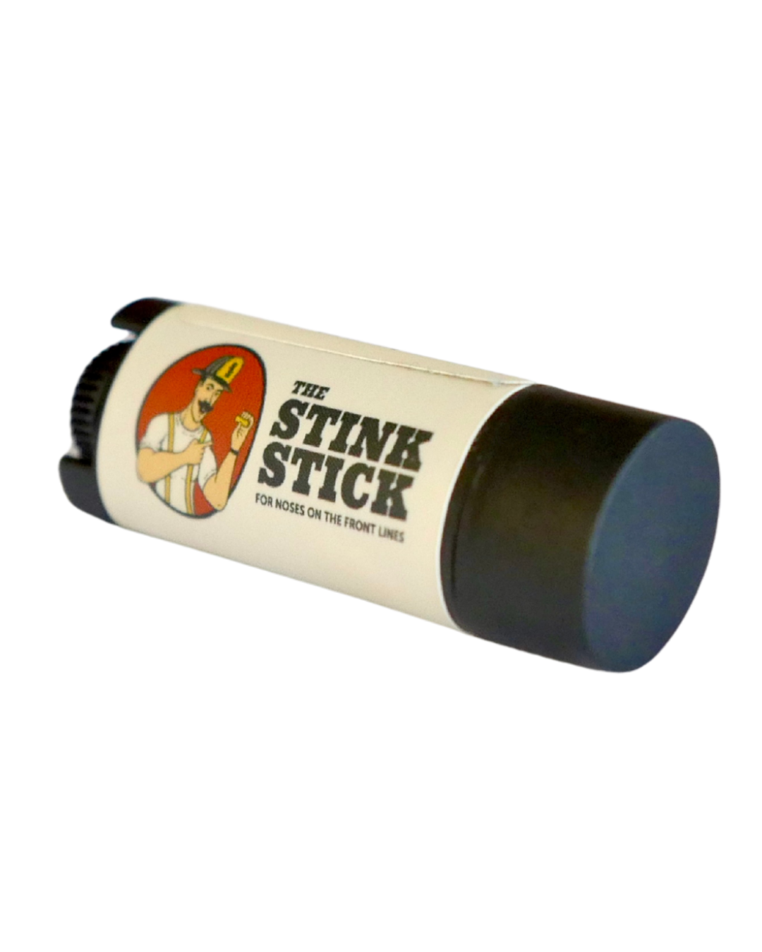 Side view of Stink Stick showing its oval, chapstick-style tube shape